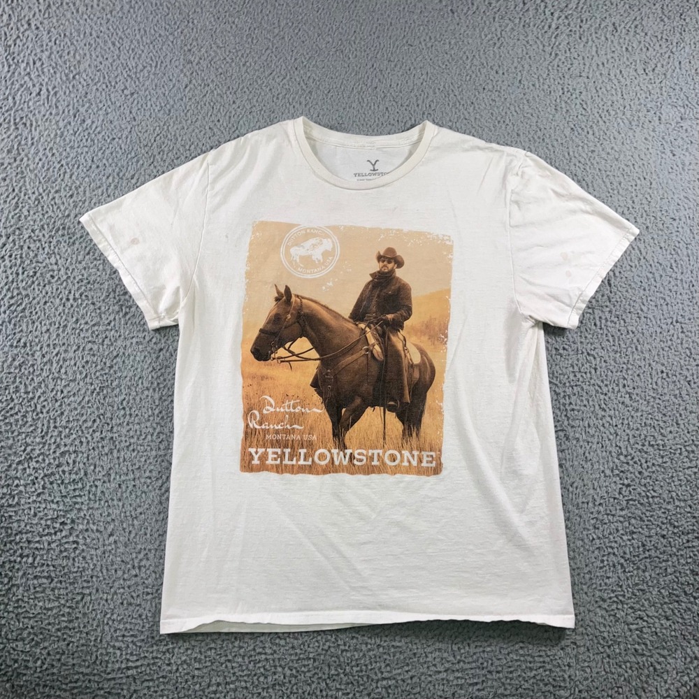 Yellowstone T-Shirt Men L Dutton Ranch Rip Wheeler Graphic Tee‎ Grunge Western